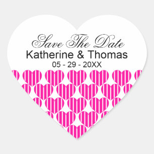 Fuchsia Striped Hearts Sauvegardez Les Stickers Da
