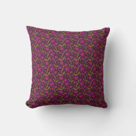 Fuchsia | Tanzende Aquarell-Gänseblümchen Kissen