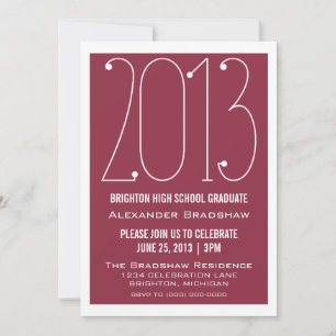 Fuchsia Trendy 2013 Graduation Invitation
