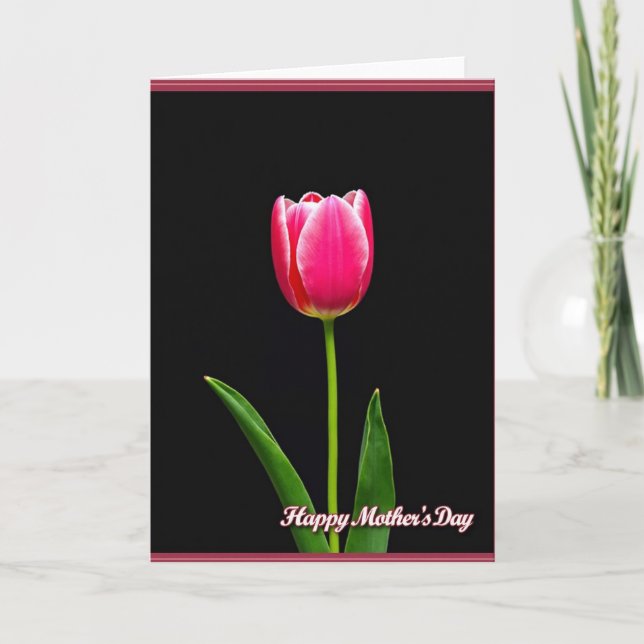 Fuchsia Tulpen Muttertagskarte Karte (Vorderseite)