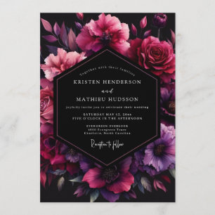 Fuchsia Umbral Bloom Hochzeit Einladung