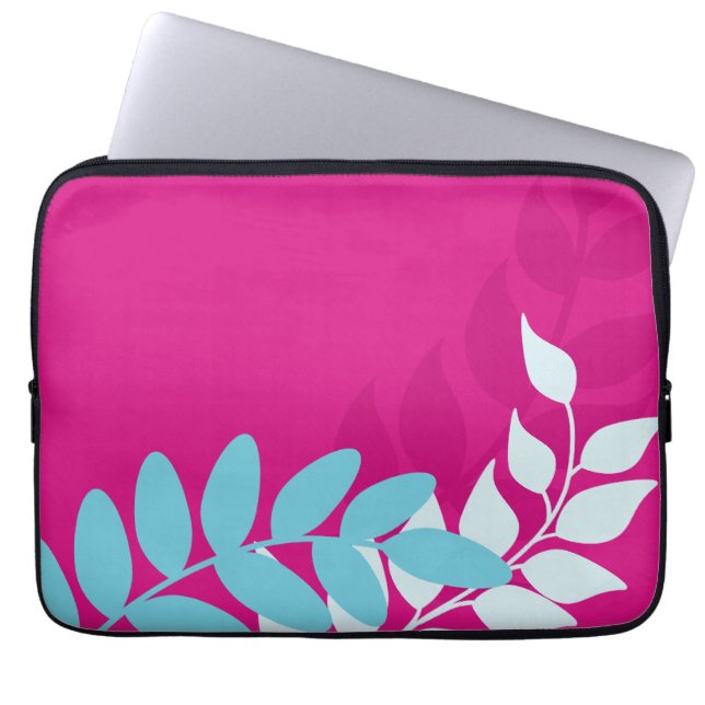 Fuchsia und Blaue Mod Laptopschutzhülle (Vorderseite)