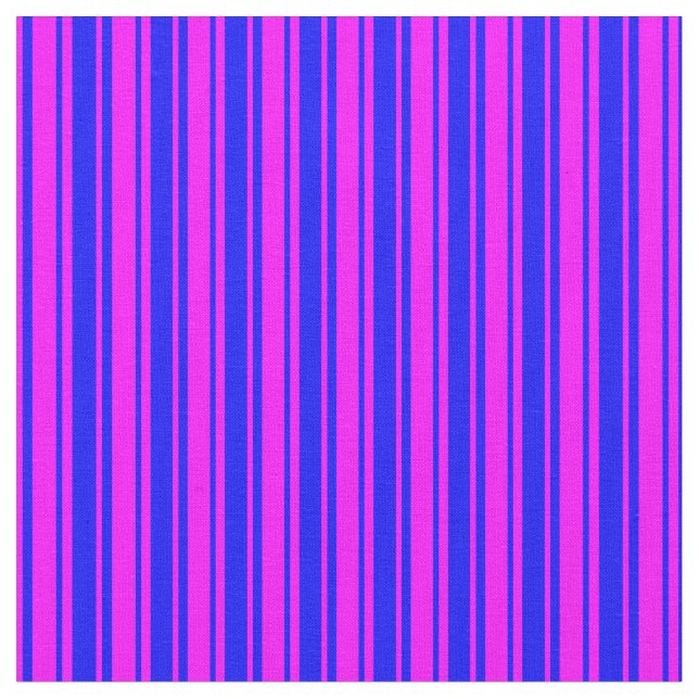 Fuchsia und blaues Streifen Stoff (Nahaufnahme)
