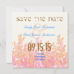 Fuchsia und Coral Bright Aqua Blue Save the Date