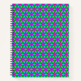 Fuchsia und Green Blume Pattern Notebook Notizbuch