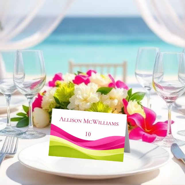Fuchsia- und Limettengrüne Hochzeit Tischnummer (Fuchsia and Lime Green Wedding Table Number)
