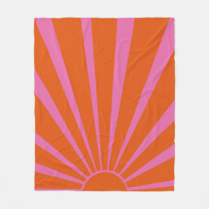 Fuchsia und orangefarbener Sonnenschein Fleecedecke