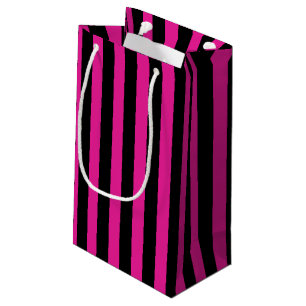 Fuchsia- und schwarze Streifen Kleine Geschenktüte