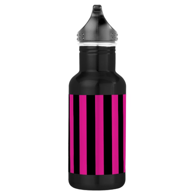 Fuchsia und schwarze Süßigkeiten Edelstahlflasche (Rechts)