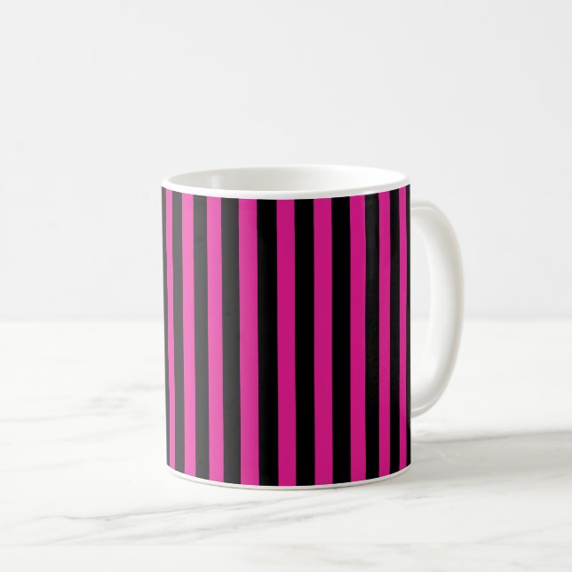 Fuchsia und schwarze Süßigkeiten Kaffeetasse (VorderseiteRechts)