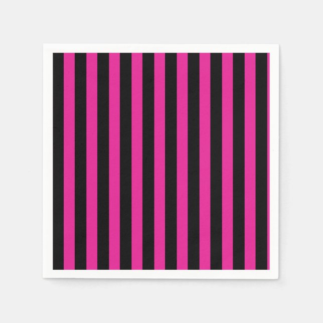 Fuchsia und schwarze Süßigkeiten Serviette (Vorderseite)