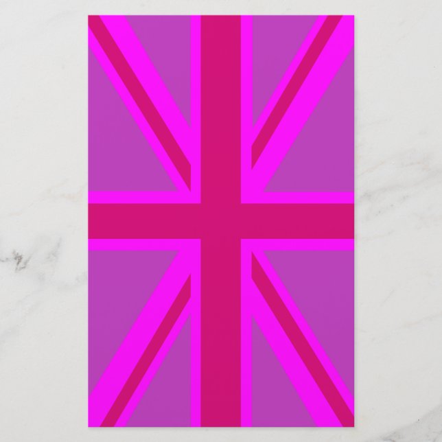 Fuchsia Union Jack Briefpapier (Vorderseite)