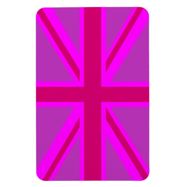 Fuchsia Union Jack Magnet (Vertikal)