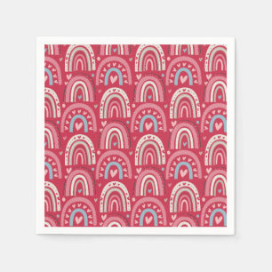 Fuchsia Valentinstag Rainbows Serviette