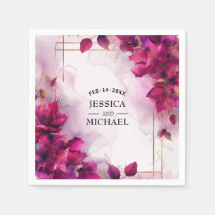 Fuchsia-Verzauberung: Wasserfarbe Serviette