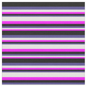 Fuchsia, Weiß, Dunkelschiefer Blau und Schwarz Stoff