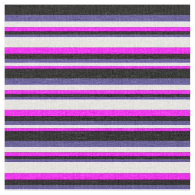 Fuchsia, Weiß, Dunkelschiefer Blau und Schwarz Stoff (Nahaufnahme)