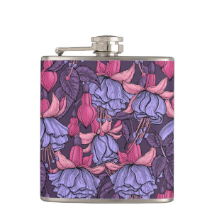 Fuchsie in rosa und violett flachmann