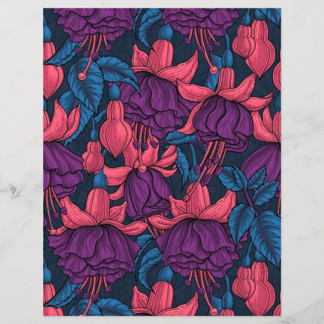 Fuchsien in blau und lila (Vorderseite)