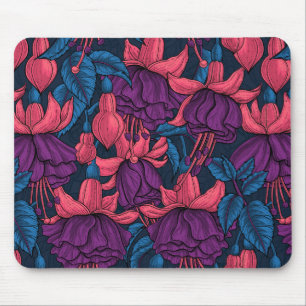 Fuchsien in blau und lila mousepad