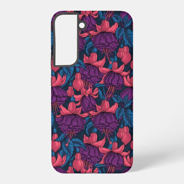 Fuchsien in blau und lila samsung galaxy hülle (Rückseite)