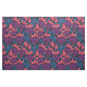 Fuchsien in blau und lila stoff