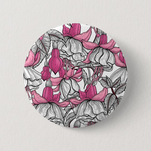 Fuchsien in weiß und rosa button (Vorderseite)