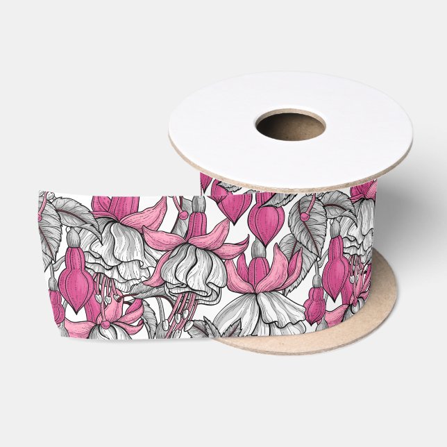 Fuchsien in weiß und rosa satinband (Spule)