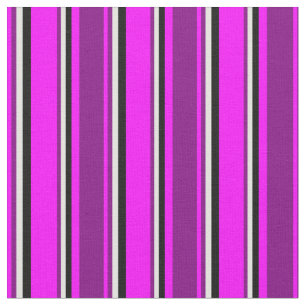 Fuchsien, Lila, helle, zykfarbene und schwarze Lin Stoff