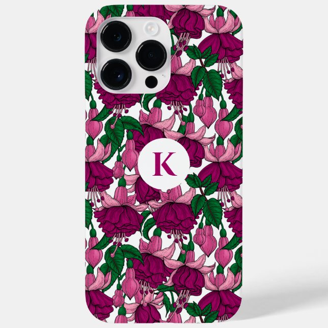 Fuchsien-Monogramm Case-Mate iPhone 14 Pro Max Hülle (Rückseite)