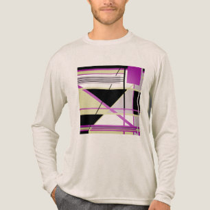 Fuchsien Oliv Lila Schwarze Geometrische Abstrakte Tri-Blend Shirt