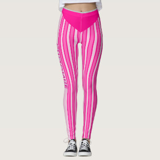 Fuchsien & Rosa gestreifte Leggings mit individuel