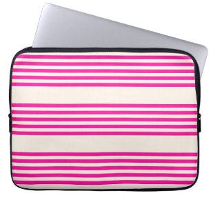 Fuchsien und Beige mit fünf Streifen Laptopschutzhülle
