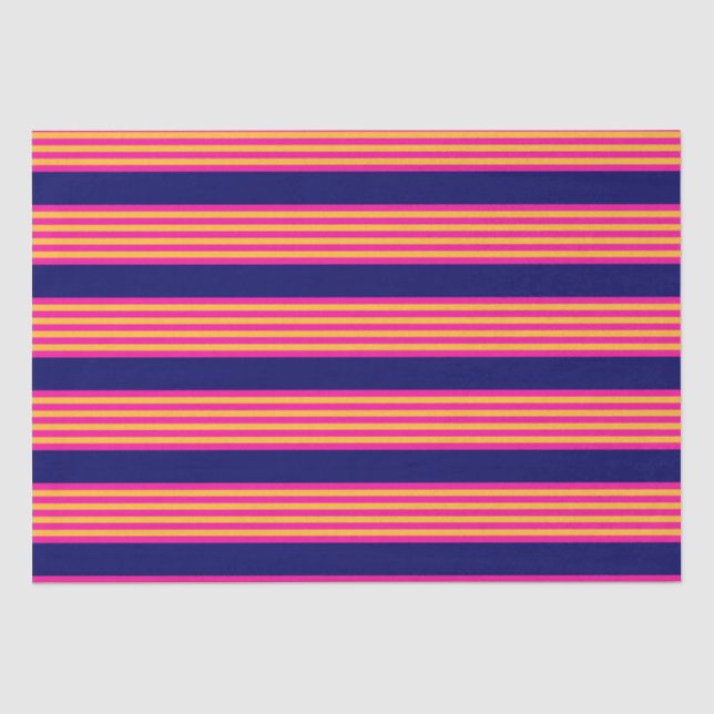 Fuchsien und gelbe Streifen mit Marineblau Seidenpapier (Vorderseite)