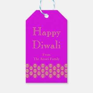 Fuchsien-und Goldindisches Muster Diwali Geschenkanhänger