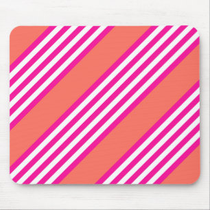 Fuchsien und lebende Korallen fünf Streifen Muster Mousepad