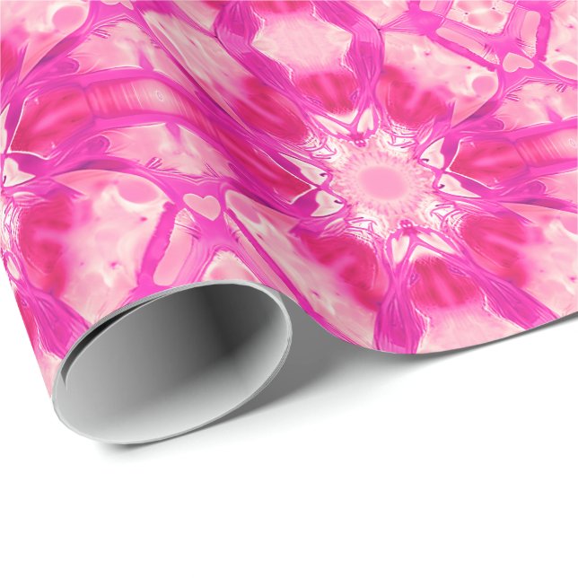 Fuchsien und pastellrosa Gefärbte Krawatte Muster Geschenkpapier (Rolleneckpunkt)
