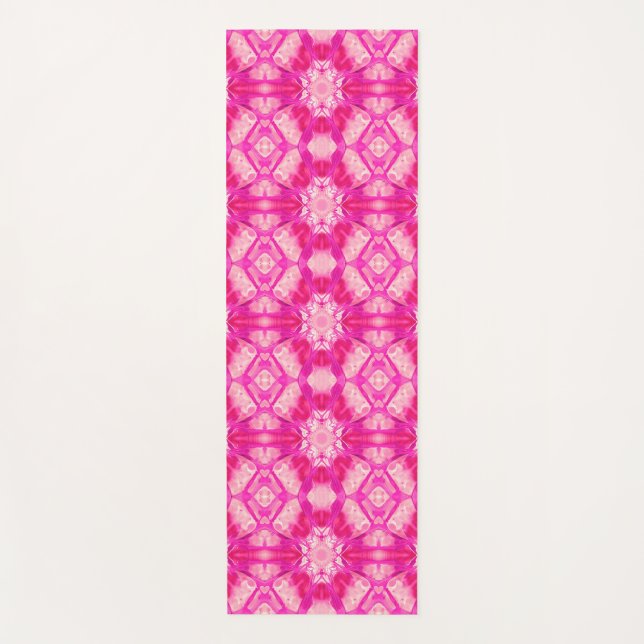 Fuchsien und pastellrosa Gefärbte Krawatte Muster Yogamatte (Vorderseite)