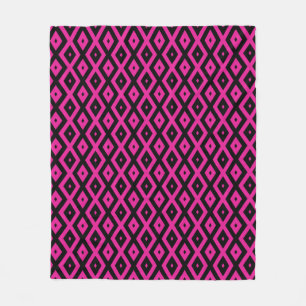 Fuchsien und schwarzer Diamant Fleecedecke