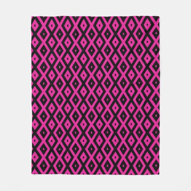 Fuchsien und schwarzer Diamant Fleecedecke (Vorderseite)