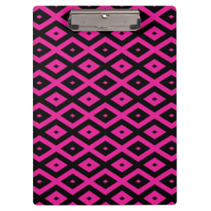 Fuchsien und schwarzer Diamant Klemmbrett