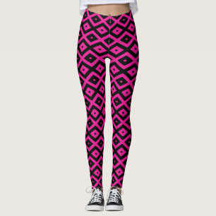 Fuchsien und schwarzer Diamant Leggings