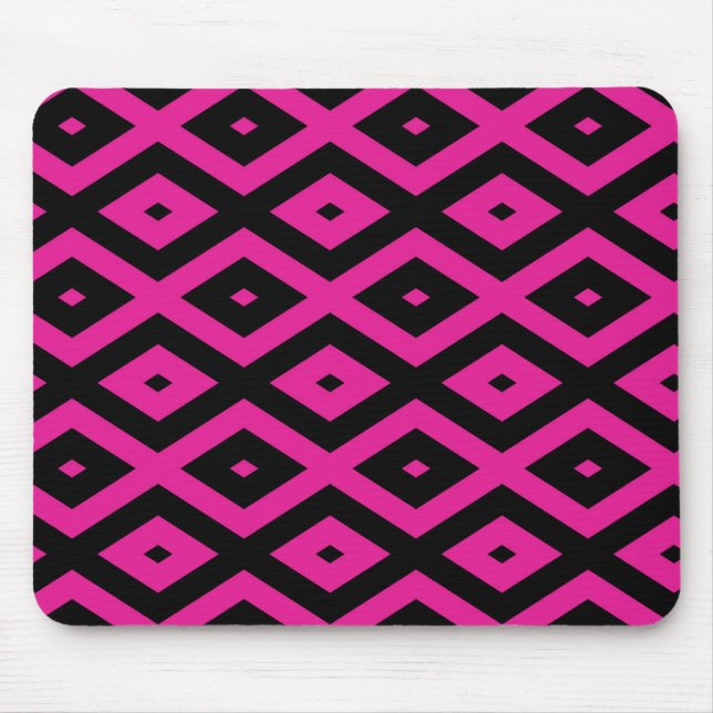 Fuchsien und schwarzer Diamant Mousepad (Vorne)
