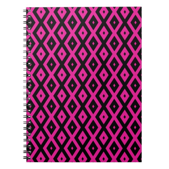 Fuchsien und schwarzer Diamant Notizblock (Vorderseite)