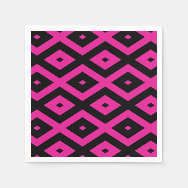 Fuchsien und schwarzer Diamant Serviette (Vorderseite)