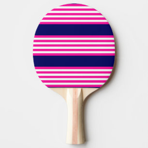 Fuchsien und weiße fünf Streifen mit blauem Muster Tischtennis Schläger