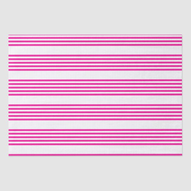 Fuchsien und weiße fünf Streifen Muster Seidenpapier (Vorderseite)