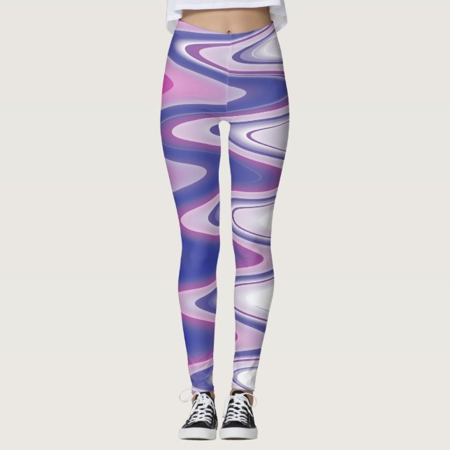 Fuchsienblau grau leggings (Vorderseite)