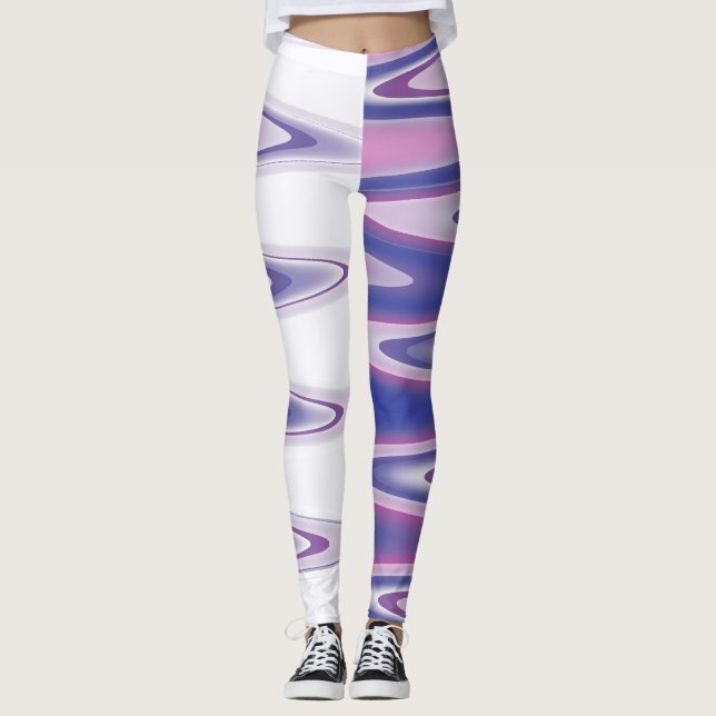 Fuchsienblau grau leggings (Vorderseite)