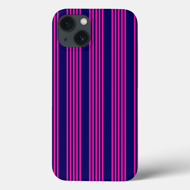 Fuchsienblauer Fünf Streifen Case-Mate iPhone Hülle (Rückseite)